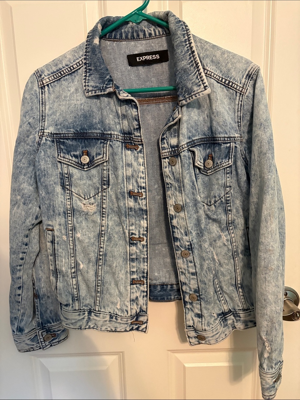 Express Acid Wash Light Blue Denim Jacket